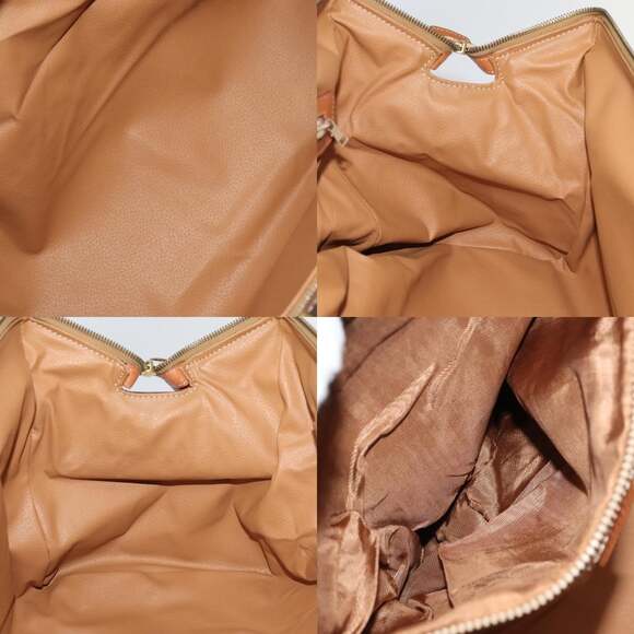 CELINE Macadam Canvas Boston Bag Pvc Leather Brown Gold - Picture 12 of 13